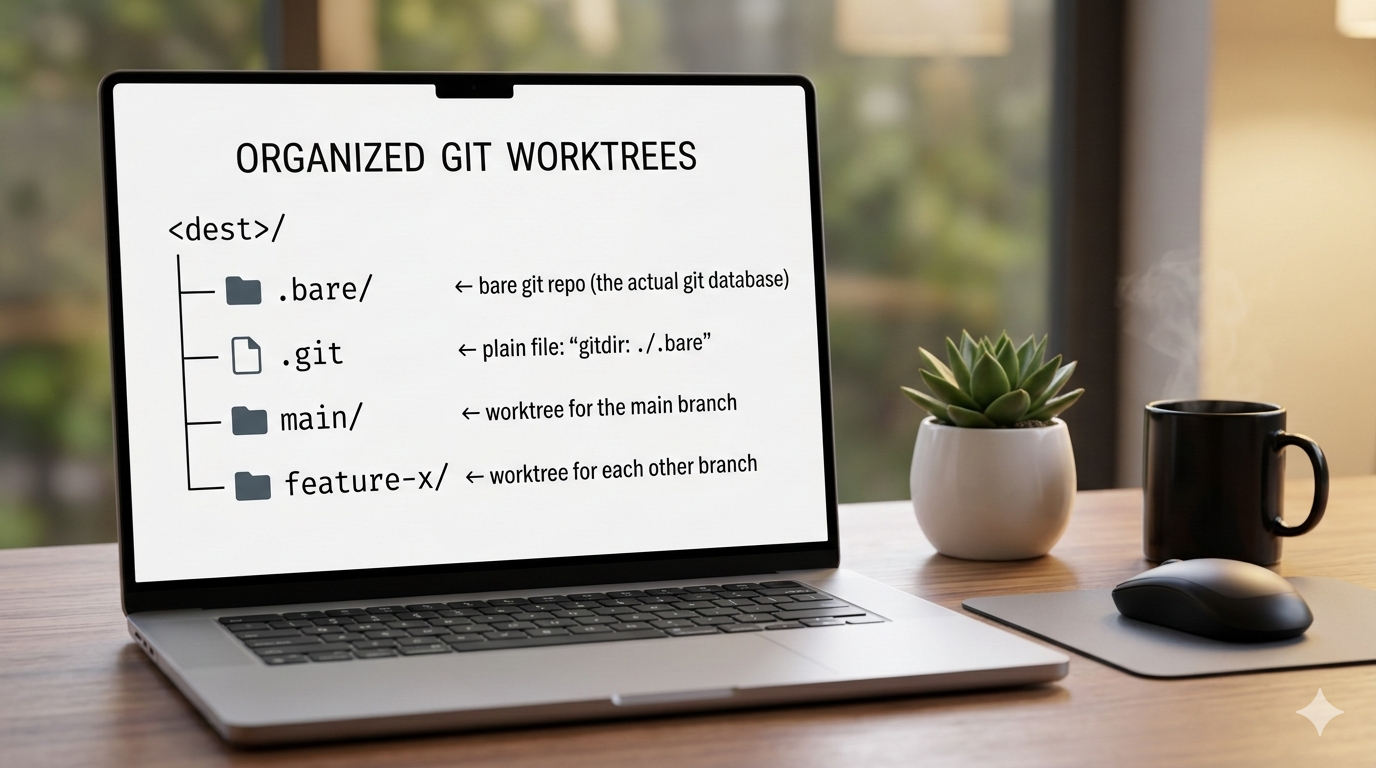 image from Taming Git Worktrees: From Chaos to a Clean Hub Structure
